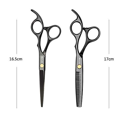 KYG Tijeras de Peluquería Profesional 6 Pulgadas, Tijeras Barbero de Cortar y Entresacar, Acero Inoxidable 6CR, con Tornillo de Tensión de Ajuste Fino Tijeras para Peluquero y Salón de Corte