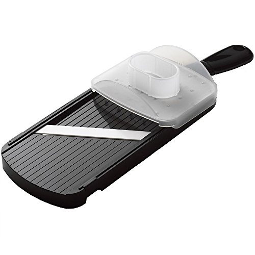 KYOCERA CSN-152-NBK, Mandoline Slicer, Doble Filo, Cuchilla de cerámica de Zirconia Afilada, Que Incluye guardamanos, Ligero, Apto para lavavajillas, Negro, Plastic