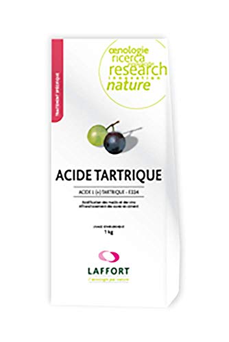 L(+) Ácido Tartárico E-334 de Uso Enológico - Acidificación de Mostos y Vinos - 1 kg