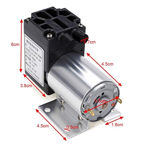 L-Yune,bolt 1pc Mini succión del vacío de la Bomba 12V 6W de Alta presión de succión de la Bomba de diafragma de presión Negativa de la Bomba de succión con el sostenedor 5L / min