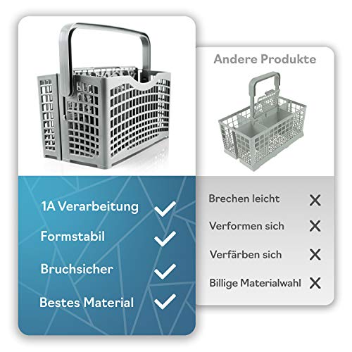 La cesta cubiertos lavavajillas original de Plemont® [23x8,5 & 4,5x13,5cm] Cesta de lavavajillas universal con una innovadora solución 2 en 1- Cesta lavavajillas fabricado con plástico resistente