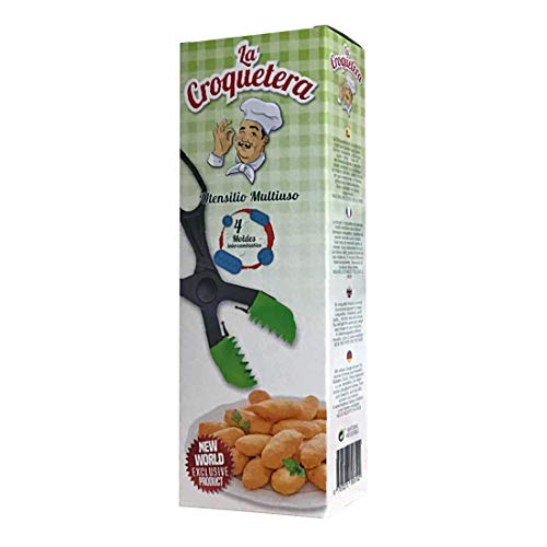 La Croquetera - Color Verde - utensilio Multiuso con 4 moldes Intercambiables para masas- para croquetas, albóndigas, Bolas, Sushi - 100% español : Patentado y Fabricado en España