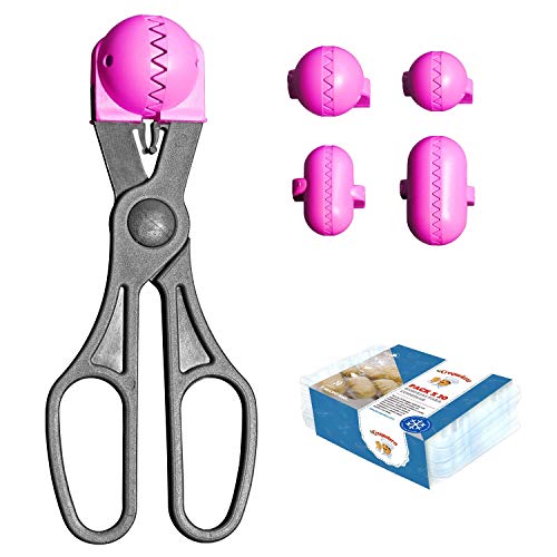 La Croquetera Pack- Utensilio Multiusos Color Rosa - 4 moldes Intercambiables para masas + Pack 20 Bandejas conservación - 100% español : Patentado y Fabricado en España