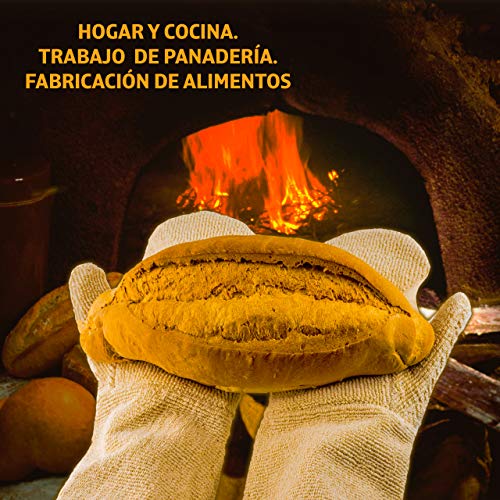LA LUPE Guantes para Horno de Cocina Profesional, térmicos Resistentes al Calor 350 °C. Manoplas protección para Barbacoa a Alta Temperatura.