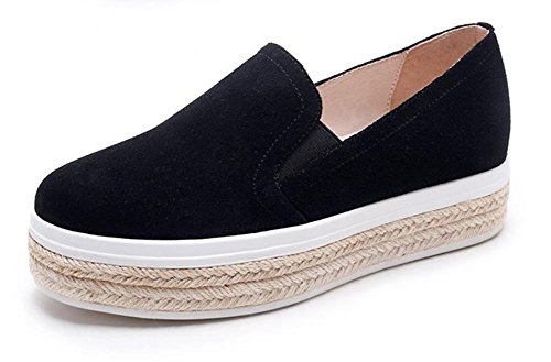 La Sra resorte y del otoño individual femenino gruesa corteza de pino pastel zapatos Sra ascensor zapatos casuales zapatos , black , US6 / EU36 / UK4 / CN36