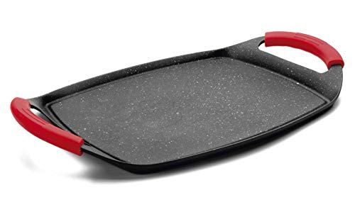 Lacor 25547-Plancha Grill Eco Piedra 33,5x25 cm-Negro, 33.5 x 25 cm