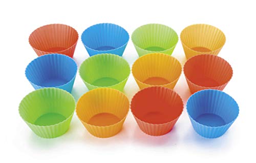 Lacor - 66745 - Set De 12 Moldes Para Muffins de Silicona - Multicolor