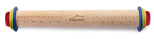 Lacor - 67142 - Rodillo Amasar con anillas Madera Haya 38cm