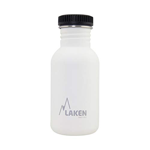 Laken Sehr Robuste Edelstahlflasche Weiß Unisex-Botella de Acero Inoxidable Muy Resistente para Adultos, 0,5 l, Color Blanco, 0,5