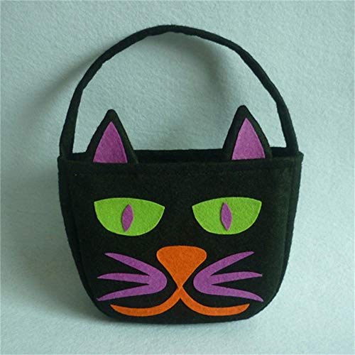 LALLing 2 Piezas Bolsas Bolsa de Dulces Calabaza Bruja Fantasma Blanca Gato Negro Hallowmas Kid's Trick or Treat Candy Bags