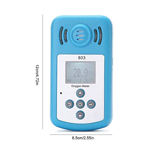 LaMei Yang Detector de oxígeno Fino, medidor de oxígeno Detector de concentración de oxígeno O2 portátil, con Pantalla LCD y Alarma de luz y Sonido, para metalurgia, Planta de energía