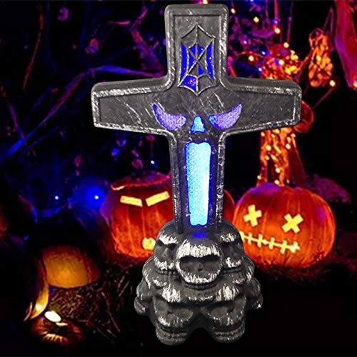 Lámpara de Cementerio LED de Halloween, decoración de lápidas, luz de Bruja, Calabaza, Cruz de Castillo Fantasma Femenino, Accesorios de decoración de atmósfera de Halloween