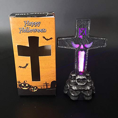 Lámpara de Cementerio LED de Halloween, decoración de lápidas, luz de Bruja, Calabaza, Cruz de Castillo Fantasma Femenino, Accesorios de decoración de atmósfera de Halloween