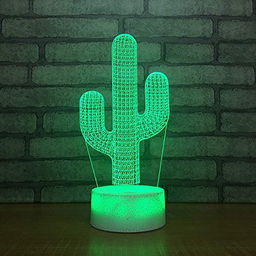 Lámpara de Mesa Cactus Sensor táctil Novedad iluminación niños niños bebé Regalo Gadget Cactus Noche luz decoración Color