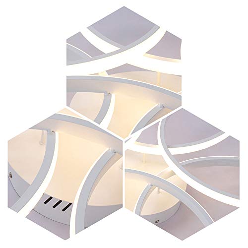 Lámpara de techo LED de 75 vatios Forma de flor creativa Lámpara de techo Pantalla de aluminio acrílico moderna y elegante, blanca mate Luz de techo Dormitorio L59cm * H11cm, luz blanca 6000K