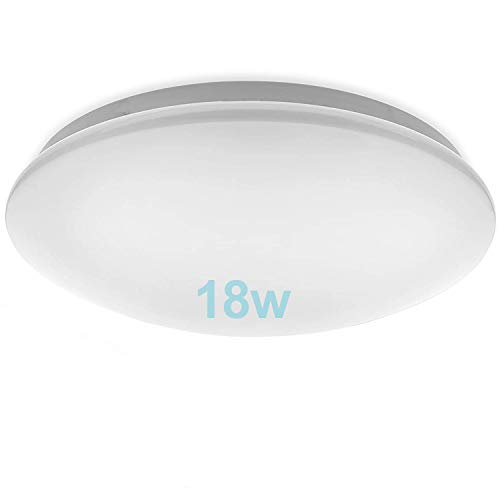 Lámpara LED de Techo Moderna 18W,TTKY Plafón Led Redonda Ultra Delgado Downlight Blanco Cálido 5500K 1500LM adecuada para Dormitorio, Pasillo,Cocina, Balcón,Baño[Clase de eficiencia energética A++]