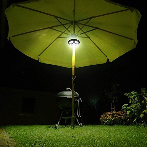 Lámpara para Sombrilla de Patio Luz Parasol con 28 LED 400 Lúmenes, Baterías Incorporadas de 4400mAh, Iluminación Nocturna para Sombrillas y Paraguas de Playa, Patio, Jardín y Piscina