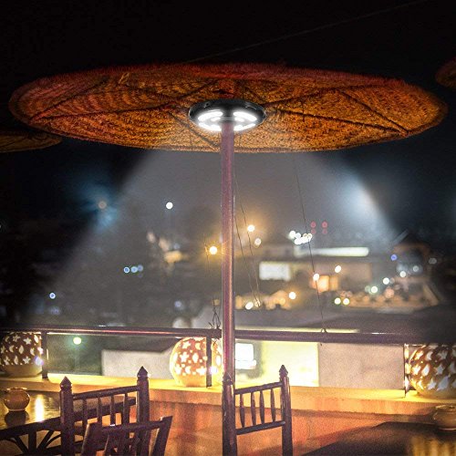 Lámpara para Sombrilla de Patio Luz Parasol con 28 LED 400 Lúmenes, Baterías Incorporadas de 4400mAh, Iluminación Nocturna para Sombrillas y Paraguas de Playa, Patio, Jardín y Piscina