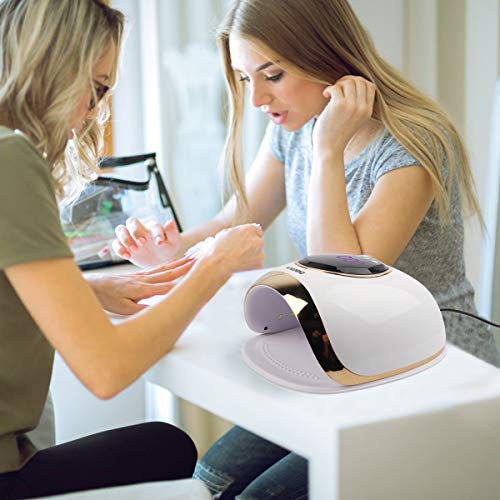 Lámpara Secador de Uñas, NAVANINO LED/UV Gel Esmalte de Uñas Curado Luz Máquina, 4 Modos con Sensor Automático y Pantalla LCD Para Manicura/Pedicure Nail Art en el Hogar y el Salón, 54W