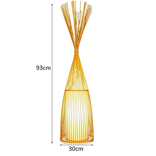 Lámparas de Pie Lámpara de Piso Luz de Pie Planta hecha a mano Lámpara de bambú de mimbre creativo decoración Zen piso Lámparas de leer de pie Lámpara LED Luminaria de luz for la sala de estar Salón d