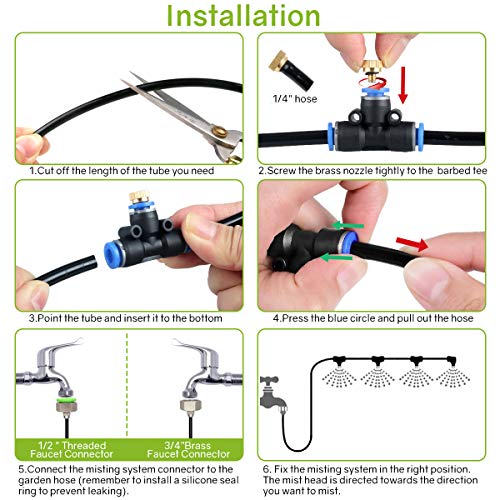 Landrip Kit Nebulizador Jardin Terraza Pergola Exterior, Sistema de Nebulizacion para Exteriores,Difusor de Agua Terraza (8M)