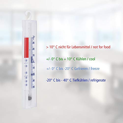 Lantelme Termómetro 5 Piezas Sistema frigorífico, congelador, Nevera, Nevera termómetro. analógico con Ganchos visualización de la Temperatura + / - 40 ° c 3293