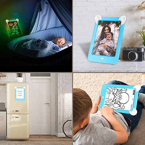 LAPPAZO Tableta de Dibujo Pizarra 3D Mágico con Luces LED Educativo Infantil Dibujo & Marco de Fotos Regalos Juguetes para Niños