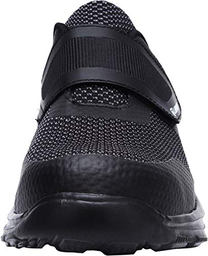 LARNMERN Zapatos de Seguridad Hombres LM180121 SBP Zapatillas de Trabajo con Punta de Acero Ultra Liviano Reflectivo Transpirable(38 EU,Triple Negro)