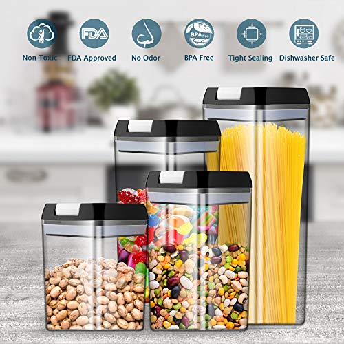 Latas de almacenamiento de alimentos Juego de 7 piezas, JOLVVN Contenedor de almacenamiento con tapa hermética, Latas de sin BPA, mantener los alimentos frescos