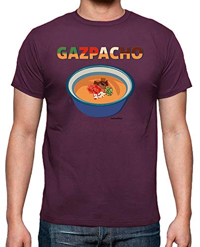 latostadora - Camiseta Gazpacho para Hombre Burdeos M