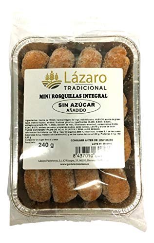 Lázaro Mini Rosquillas Integral, Sin Azúcar Añadidos, Con Maltitol - 240 g