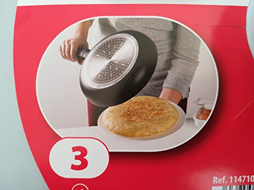 LCQI Tapa Volteatortillas Dar Vuelta Gira Tortilla Patata 25,5 Cm (Rojo, 25,5)