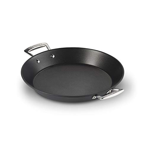 Le Creuset 52101320010101 Paellera antiadherente, Libre de PFOA, Para todas las fuentes de calor, incl. la inducción, Aluminium, Antracita/Plateado