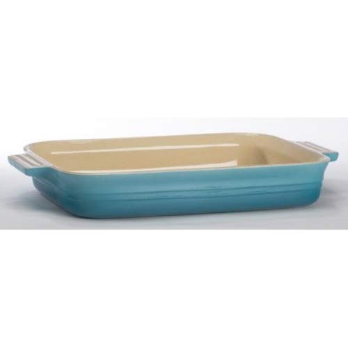 LE CREUSET Bandeja Rectangular, para 6 porciones, Cerámica de gres, Azul (Caribe), 32 cm