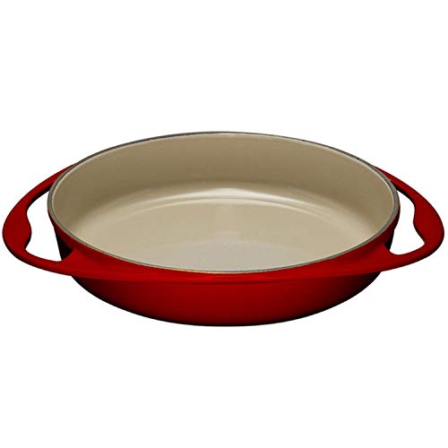 Le Creuset Bandeja tarta tatin de hierro fundido, Ovalada, diametro 28 cm, apto para todas las fuentes de calor, incluso inducción, Cereza