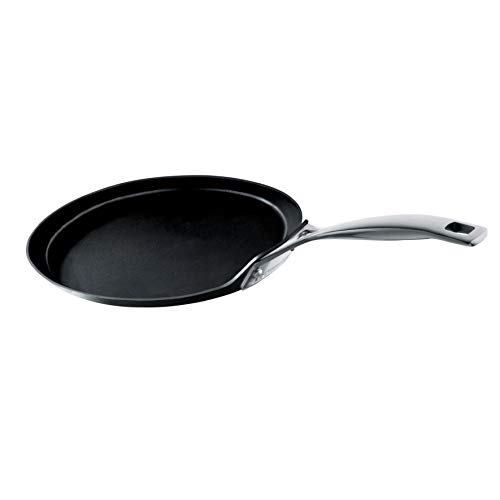 Le Creuset Crepera de aluminio antiadherente, Ø 24 cm, libre de PFOA, para todas las fuentes de calor, incluso la inducción, antracita/plateado