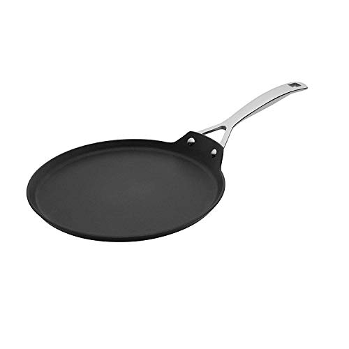 Le Creuset Crepera de aluminio antiadherente, Ø 24 cm, Libre de PFOA, Para todas las fuentes de calor, incluso la inducción, Antracita/Plateado