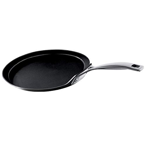 Le Creuset Crepera de aluminio antiadherente, Ø 28 cm, Libre de PFOA, Para todas las fuentes de calor, incluso la inducción, Antracita/Plateado