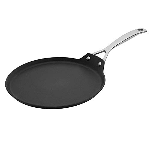 Le Creuset Crepera de aluminio antiadherente, Ø 28 cm, Libre de PFOA, Para todas las fuentes de calor, incluso la inducción, Antracita/Plateado