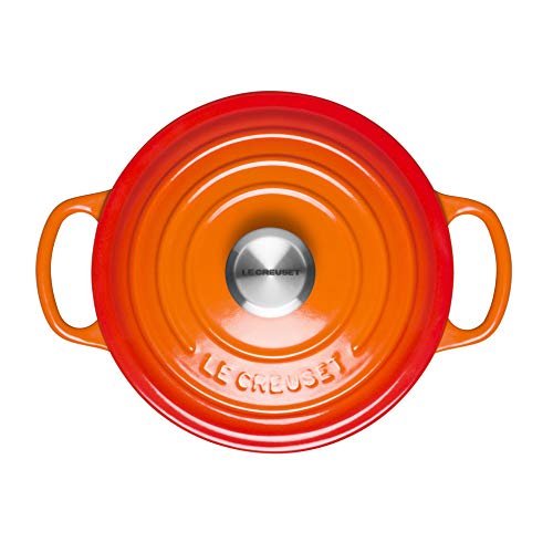 LE CREUSET Evolution Cocotte con Tapa, Redonda, Todas Las Fuentes de Calor Incl. inducción, 1,8 l, Hierro Fundido, Naranja (Volcánico), 18 cm