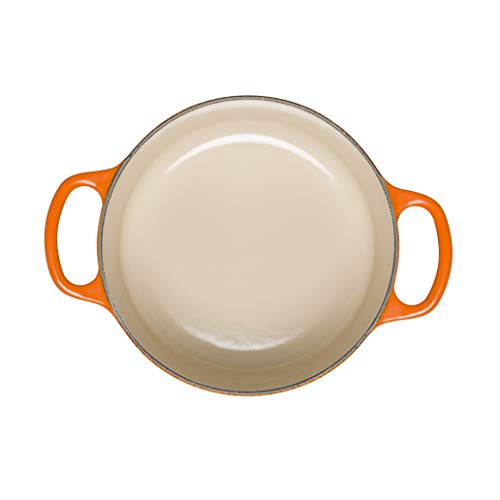 LE CREUSET Evolution Cocotte con Tapa, Redonda, Todas Las Fuentes de Calor Incl. inducción, 1,8 l, Hierro Fundido, Naranja (Volcánico), 18 cm