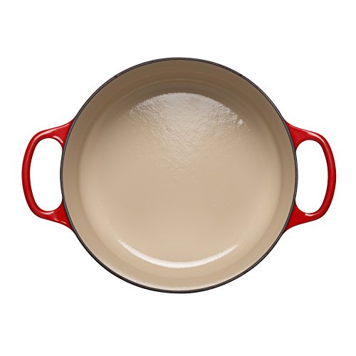 LE CREUSET Evolution Cocotte con Tapa, Redonda, Todas Las Fuentes de Calor Incl. inducción, 4,2 l, Hierro Fundido, Rojo (Cereza), 24 cm