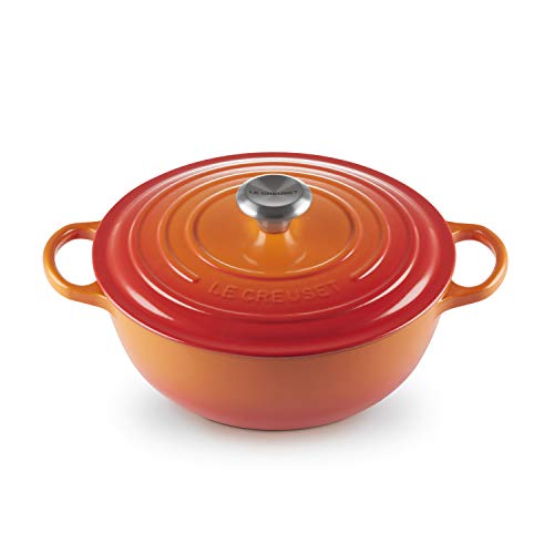 LE CREUSET Evolution La Marmite Cacerola con Tapa, Redonda, Todas Las Fuentes de Calor Incl. inducción, 4,1 l, Hierro Fundido, Naranja(Volcánico), 26 cm