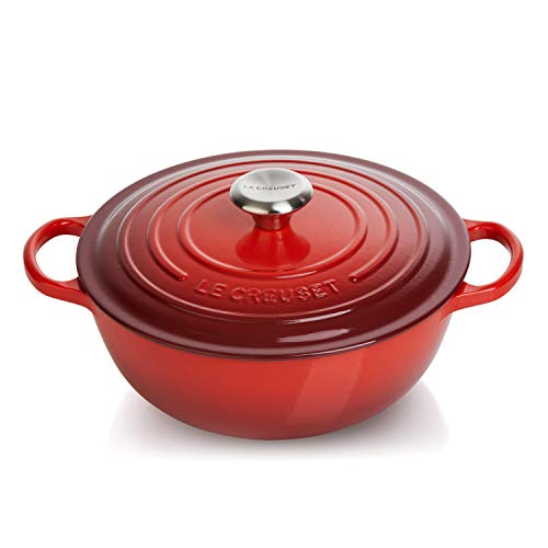 LE CREUSET Evolution La Marmite Cacerola con Tapa, Redonda, Todas Las Fuentes de Calor Incl. inducción, 4,1 l, Hierro Fundido, Rojo(Cereza), 32 cm