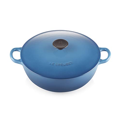 Le Creuset La Marmite - Cacerola de hierro fundido, hierro fundido, Azul Marsella, 26 cm