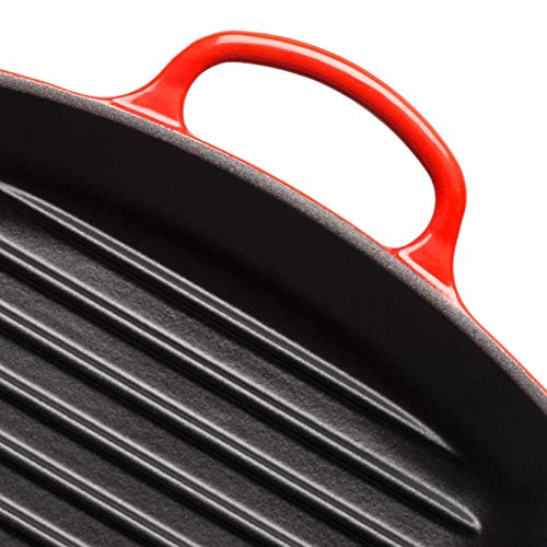 Le Creuset Parrilla de hierro fundido, Cuadrada, 26 cm, Apto para todas las fuentes de calor, incluso inducción, Cereza