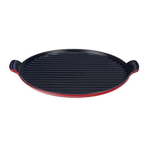 Le Creuset Parrilla de hierro fundido, Redonda, diametro 32 cm, Apto para todas las fuentes de calor, incluso inducción, Cereza