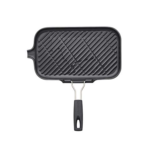 Le Creuset Parrilla Grill de Hierro Fundido, Rectangular, 36 x 20 cm, Apto para Todas Las Fuentes de Calor, Incl. inducción, Negro Mate