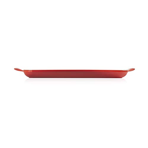 Le Creuset Parrilla Rectangular, Apto para todas las fuentes de calor, incl. inducción, Hierro fundido, Rojo(Cereza), 33 cm