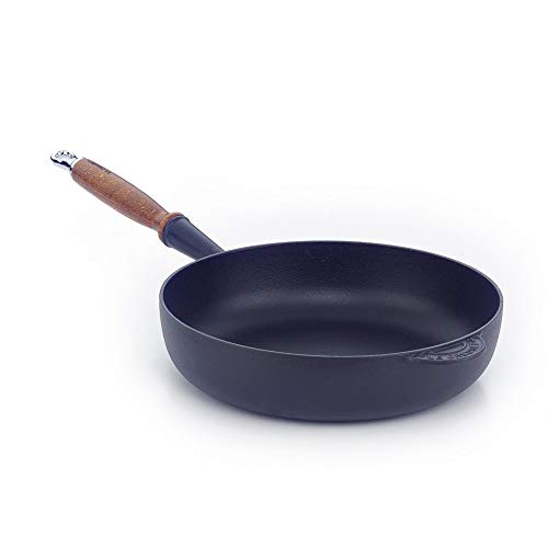 Le Creuset Sartén alta de hierro fundido, Redonda, diametro 28 cm, Apto para todas las fuentes de calor, incluye inducción, Negro mate